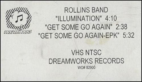 Rollins Band Illumination video (VHS or PAL or NTSC) US RLNVIIL207592