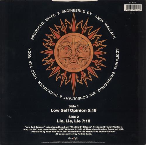 Rollins Band Low Self Opinion 12" vinyl single (12 inch record / Maxi-single) UK RLN12LO158185