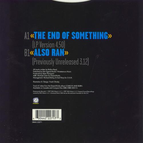 Rollins Band The End Of Something 7" vinyl single (7 inch record / 45) UK RLN07TH808485
