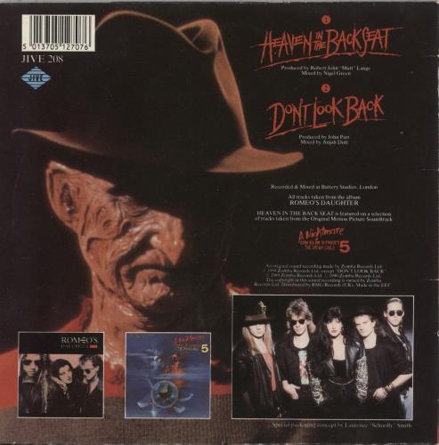 Romeo's Daughter Heaven In The Backseat 7" vinyl single (7 inch record / 45) UK ROM07HE865151