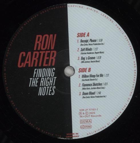 Ron Carter Finding The Right Notes 2-LP vinyl record set (Double LP Album) German R/C2LFI875966