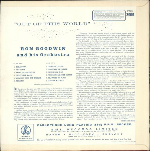 Ron Goodwin Out Of This World vinyl LP album (LP record) UK RQGLPOU708656