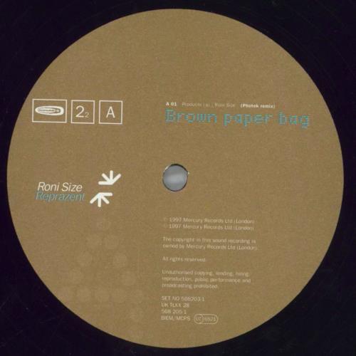 Roni Size Reprazent Brown Paper Bag 12" vinyl single (12 inch record / Maxi-single) UK RSZ12BR825446