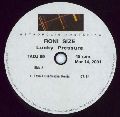 Roni Size Reprazent Lucky Pressure acetate UK RSZATLU793703