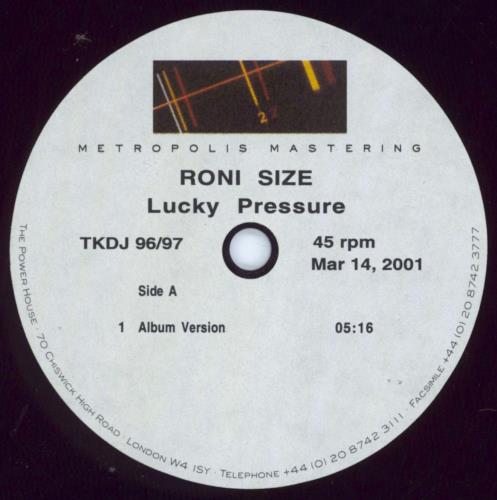 Roni Size Reprazent Lucky Pressure acetate UK RSZATLU793704