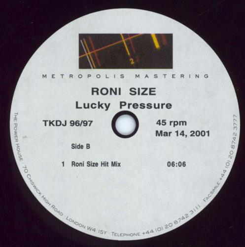 Roni Size Reprazent Lucky Pressure acetate UK RSZATLU793704