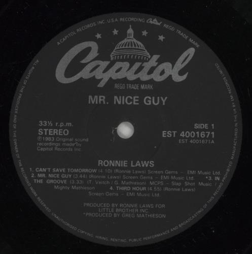 Ronnie Laws Mr. Nice Guy vinyl LP album (LP record) UK RLWLPMR882658
