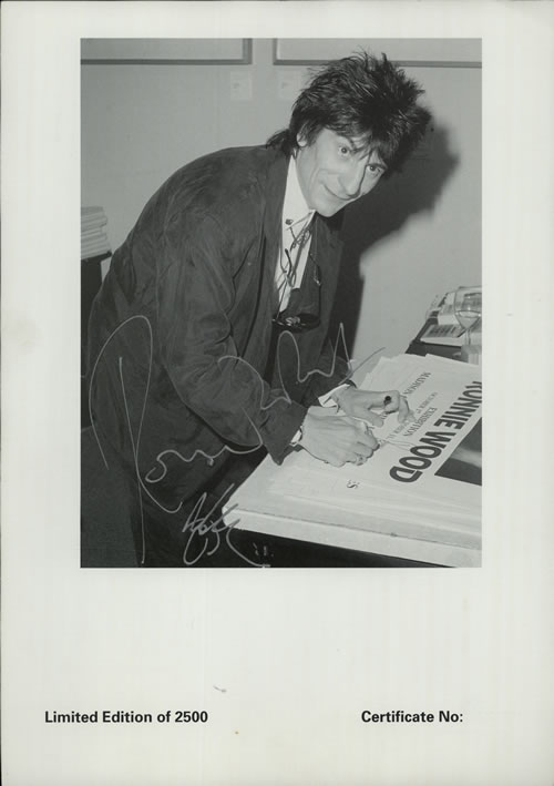 Ronnie Wood Autographed Print - Silver photograph UK RNWPHAU145701