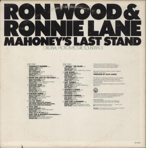 Ronnie Wood Mahoney's Last Stand vinyl LP album (LP record) US RNWLPMA881986
