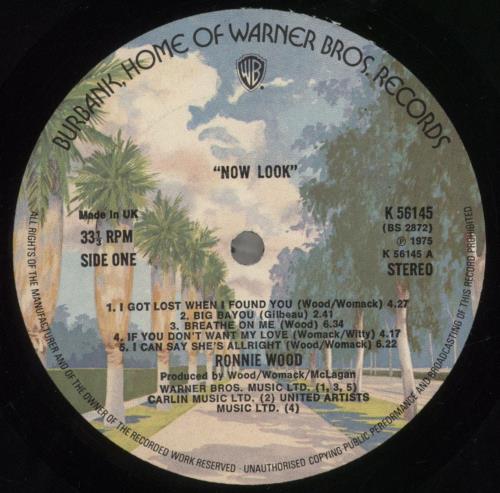 Ronnie Wood Now Look vinyl LP album (LP record) UK RNWLPNO161242