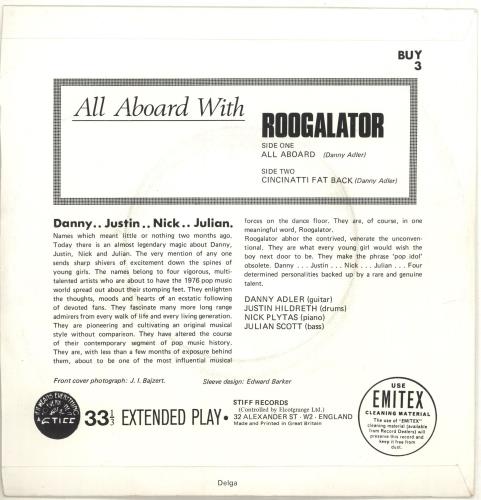 Roogalator All Aboard With The Roogalator + Sleeve 7" vinyl single (7 inch record / 45) UK ROO07AL447896
