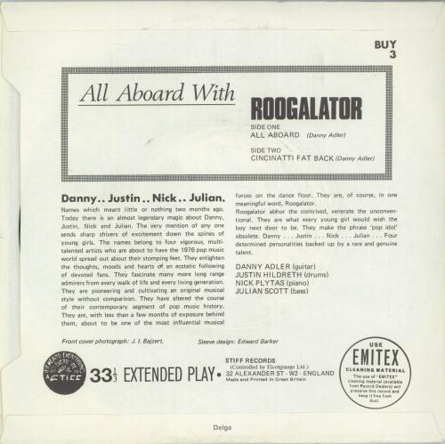 Roogalator All Aboard With The Roogalator - Large Centre Hole + Sleeve 7" vinyl single (7 inch record / 45) UK ROO07AL870224