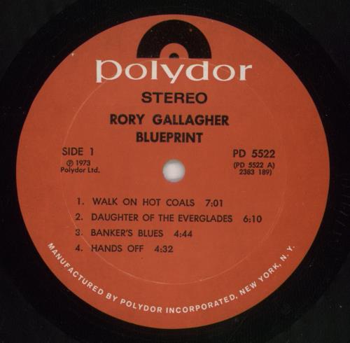 Rory Gallagher Blueprint vinyl LP album (LP record) US RORLPBL575200