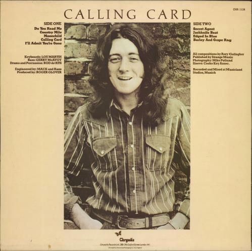 Rory Gallagher Calling Card - EX vinyl LP album (LP record) UK RORLPCA768755