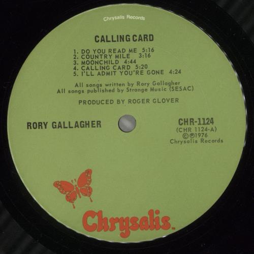 Rory Gallagher Calling Card vinyl LP album (LP record) US RORLPCA803738