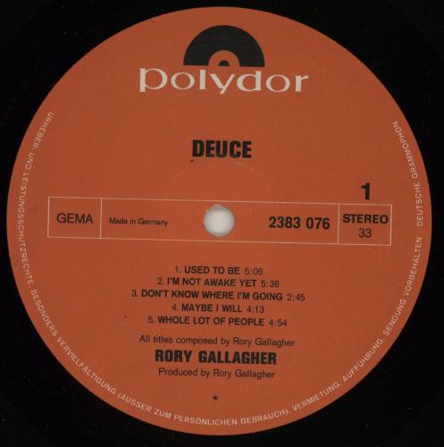 Rory Gallagher Deuce - Laminated - EX vinyl LP album (LP record) UK RORLPDE83190