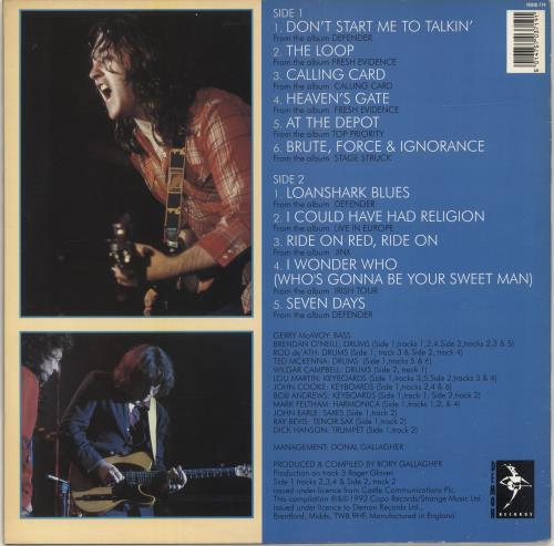 Rory Gallagher Edged In Blue vinyl LP album (LP record) UK RORLPED699451