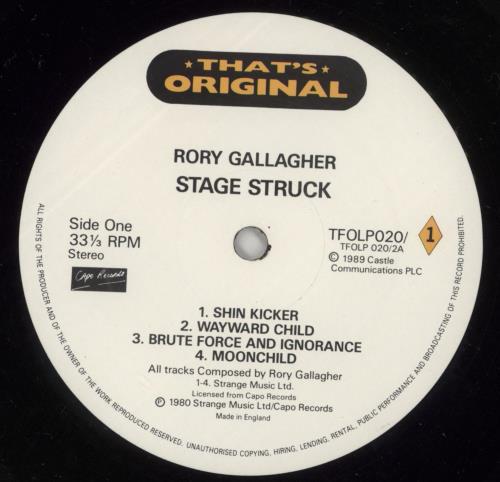 Rory Gallagher Live! In Europe / Stage Struck 2-LP vinyl record set (Double LP Album) UK ROR2LLI433014