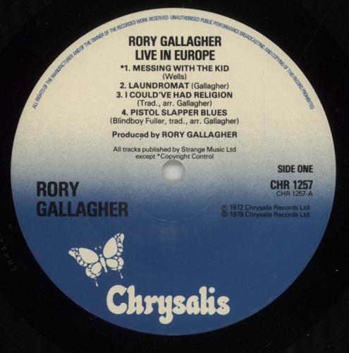 Rory Gallagher Live! In Europe vinyl LP album (LP record) UK RORLPLI338020