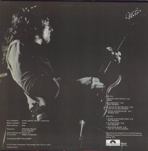 Rory Gallagher Live! vinyl LP album (LP record) US RORLPLI286417