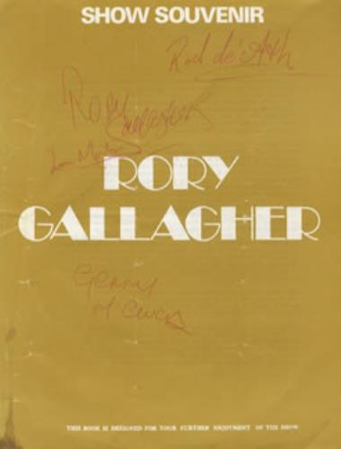 Rory Gallagher Tour Programme - Fully Autographed! tour programme UK RORTRTO308596