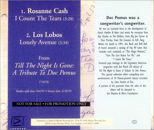 Rosanne Cash I Count The Tears CD single (CD5 / 5") US R-CC5IC507265