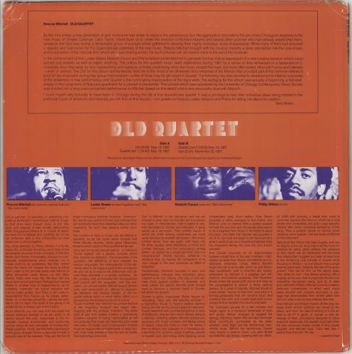 Roscoe Mitchell Old/ Quartet vinyl LP album (LP record) US Y2SLPOL710235