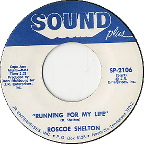 Roscoe Shelton Running For My Life 7" vinyl single (7 inch record / 45) US W3U07RU617390