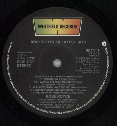 Rose Royce Rose Royce Greatest Hits vinyl LP album (LP record) UK RRYLPRO661775