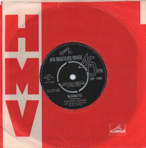 Rosemary Squires Bluesette 7" vinyl single (7 inch record / 45) UK RJ707BL673202