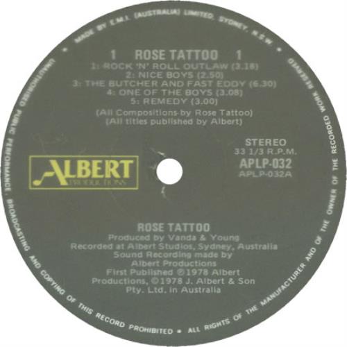 Rose Tattoo Rose Tattoo Australian vinyl LP album (LP record) (317244)