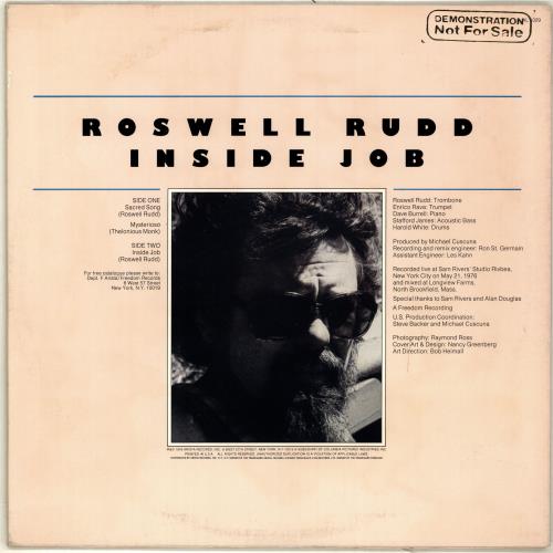 Roswell Rudd Inside Job vinyl LP album (LP record) US W33LPIN705105