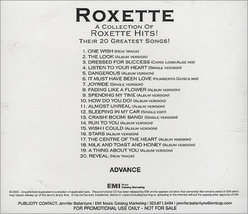 Roxette A Collection Of Roxette Hits! Their 20 Greatest Songs CD album (CDLP) US ROXCDAC395318