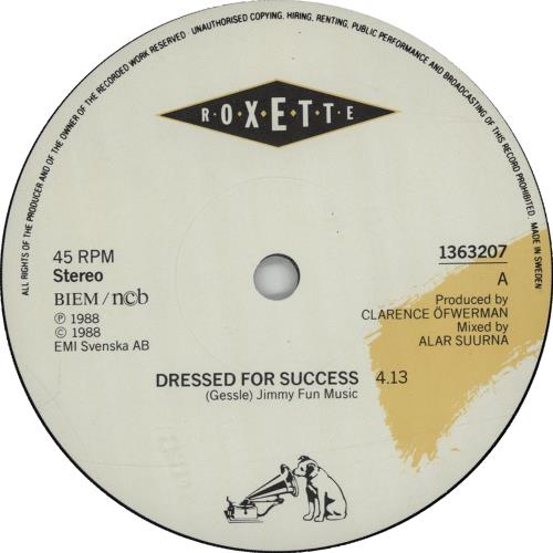 Roxette Dressed For Success - Chances Sleeve 7" vinyl single (7 inch record / 45) Swedish ROX07DR17756