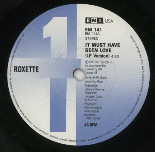 Roxette It Must Have Been Love 7" vinyl single (7 inch record / 45) UK ROX07IT11071