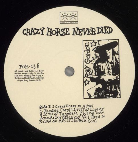 Roxy Gordon Crazy Horse Never Died vinyl LP album (LP record) US -X8LPCR882339