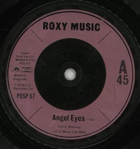 Roxy Music Angel Eyes + P/S 7" vinyl single (7 inch record / 45) UK RXY07AN566466