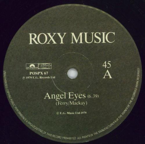 Roxy Music Angel Eyes 12" vinyl single (12 inch record / Maxi-single) UK RXY12AN98746