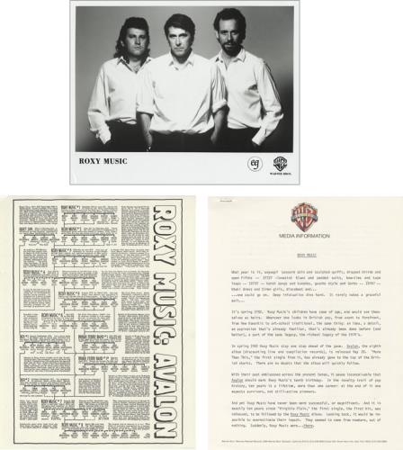 Roxy Music Avalon media press pack US RXYPPAV459586
