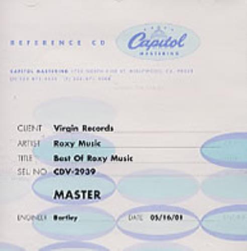 Roxy Music Best Of Roxy Music CD-R acetate US RXYCRBE202055