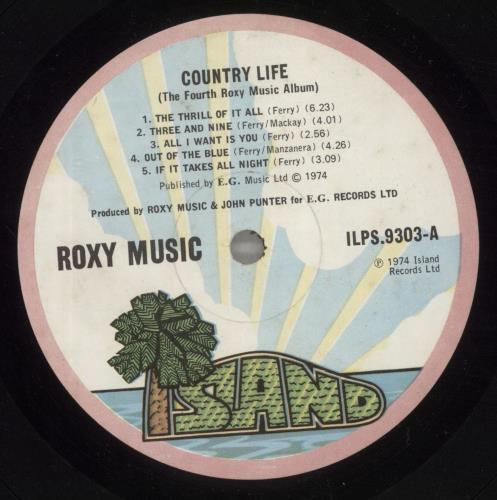 Roxy Music Country Life - VG vinyl LP album (LP record) UK RXYLPCO887472