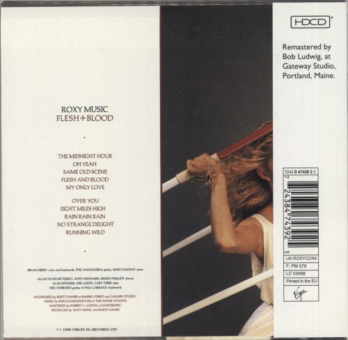 Roxy Music Flesh + Blood CD album (CDLP) UK RXYCDFL196188