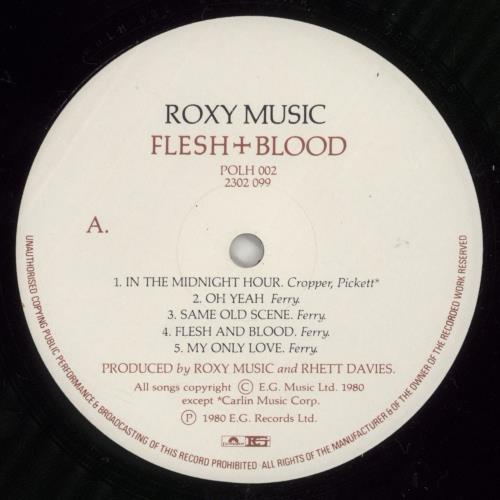 Roxy Music Flesh + Blood vinyl LP album (LP record) UK RXYLPFL749741