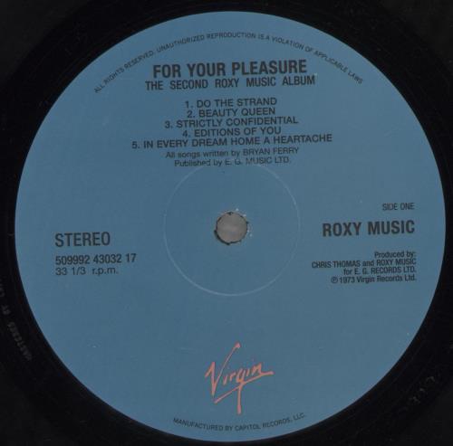 Roxy Music For Your Pleasure - 180gram Vinyl + Poster - Shrink vinyl LP album (LP record) US RXYLPFO879242