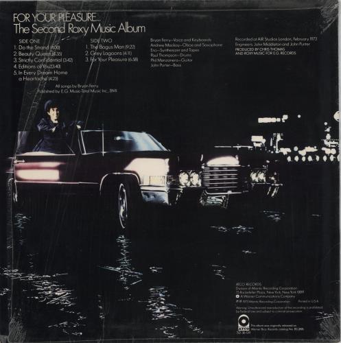 Roxy Music For Your Pleasure vinyl LP album (LP record) US RXYLPFO783880