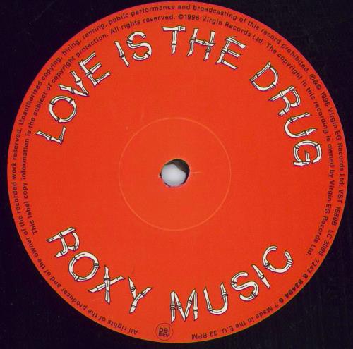 Roxy Music Love Is The Drug - Promo Stickered 12" vinyl single (12 inch record / Maxi-single) UK RXY12LO781429