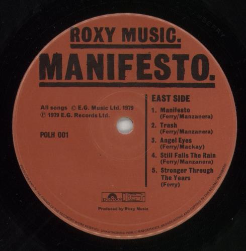 Roxy Music Manifesto + Red Inner vinyl LP album (LP record) UK RXYLPMA709301