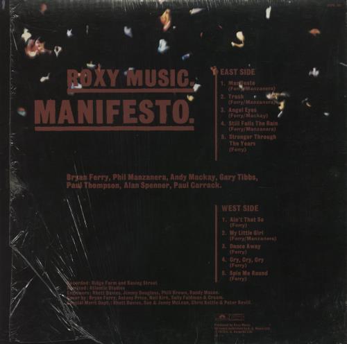 Roxy Music Manifesto + Sleeve picture disc LP (vinyl picture disc album) UK RXYPDMA45590