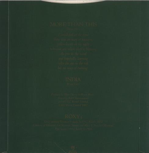 Roxy Music More Than This 7" vinyl single (7 inch record / 45) UK RXY07MO42539