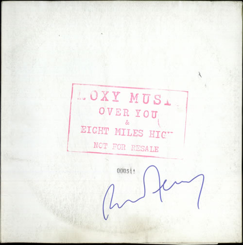 Roxy Music Over You - Autographed 12" vinyl single (12 inch record / Maxi-single) UK RXY12OV520509